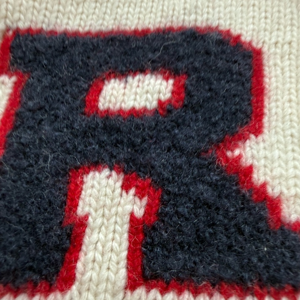 Polo by Ralph Lauren Cream Sweater with Navy Letters - Picture 7 of 12
